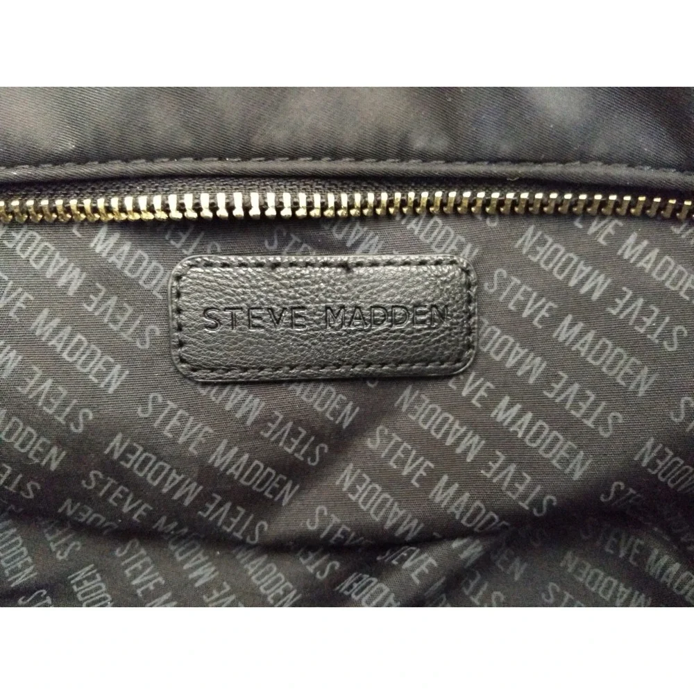 Steve Madden‎ Nylon Quilted Duffel Bag Floral Pink Black Weekend Tote Logo Strap